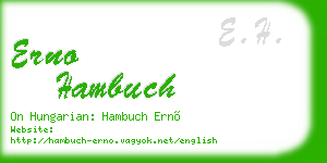 erno hambuch business card